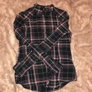 Long sleeve Fox Plaid Button up.